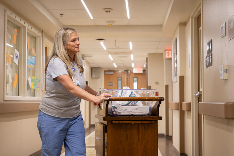 Nurse with baby in the New Life Unit at Meadville Medical Center