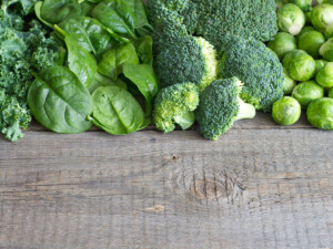 Leafy greens and vegetables rich in folate.